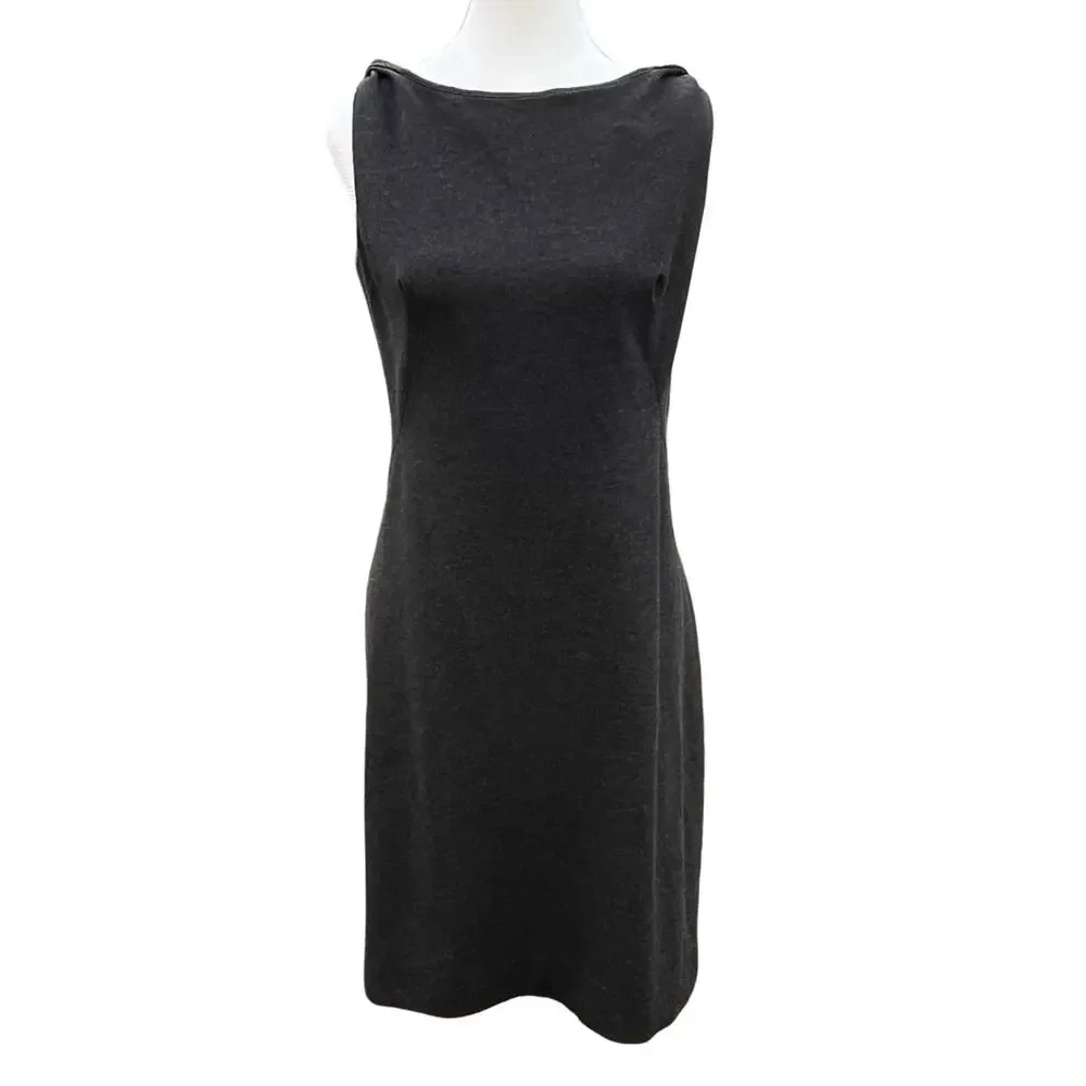 MM LaFleur Womens 12 Lydia Twist Strap Ponte Sleeveless‎ Sheath Dress Gray
